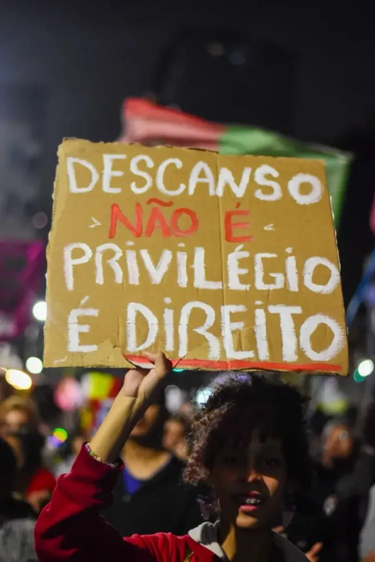 Protesto pelo fim da escala 6×1 na avenida Paulista em 25 de maio de 2026 | Crédito: Elineudo Meira/@fotografia.75
